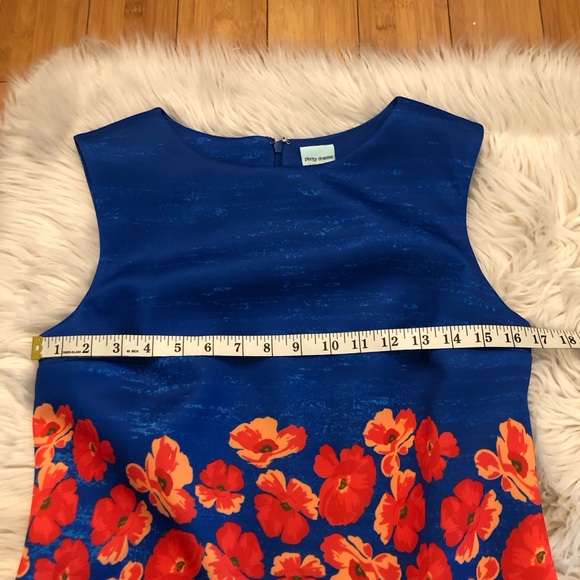 Plenty By Tracy Reese Jane Realistic Floral Daisy Poppies Prints Sheath Dress SP - Picture 8 of 12